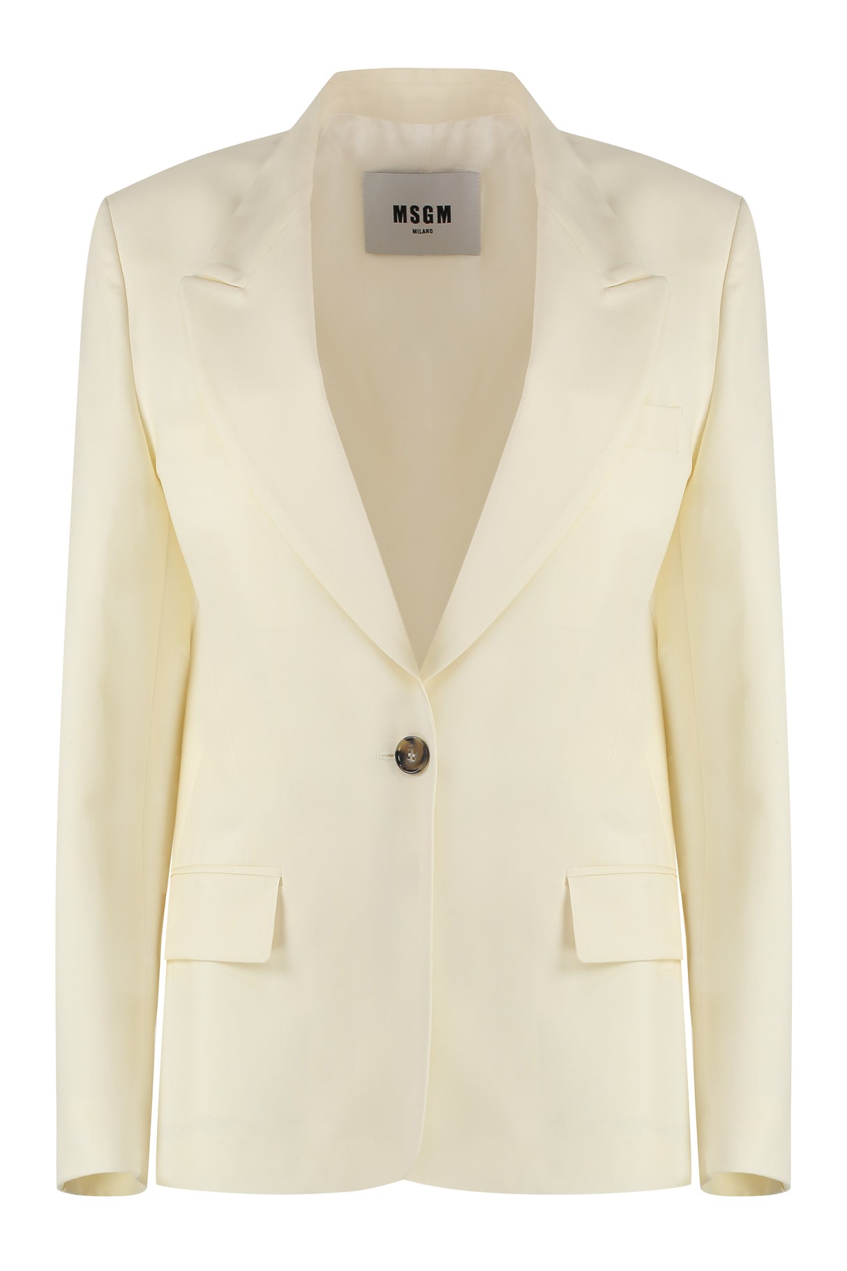 MSGM Elegant Ivory Wool Blazer for Women