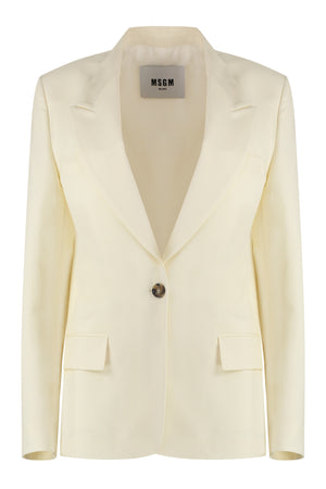 MSGM Elegant Ivory Wool Blazer for Women