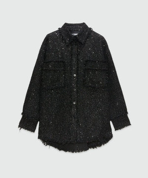 MSGM Elegant Black Textured Shirt