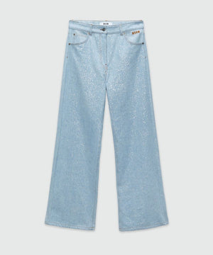 MSGM Chic Light Blue Trousers for Women