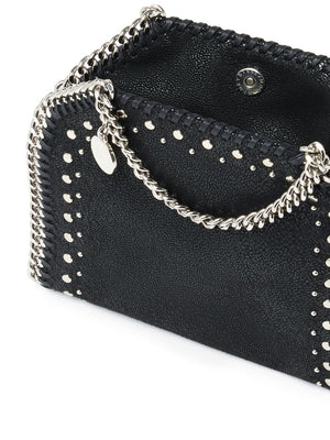 STELLA MCCARTNEY Tiny Mini Faux Leather Chain-Link Handbag in Black