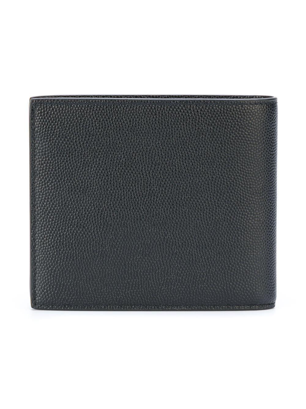 SAINT LAURENT Black Leather East/West Wallet for Men