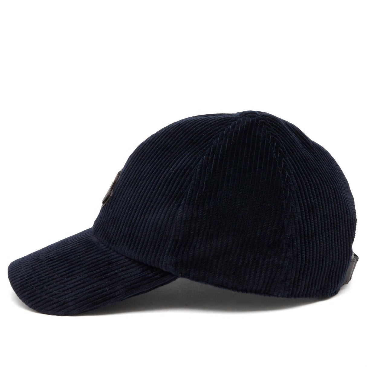 MONCLER Classic Navy Blue Corduroy Cap with Embroidered Logo