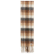 MONCLER Checked Fringed Scarf with Felt Logo - 210 x 28 cm