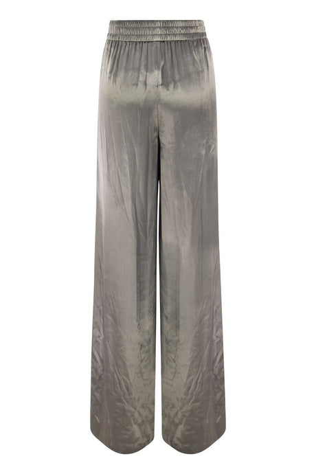 RED VALENTINO Liquid Velvet Women's Trousers in Silver for FW23