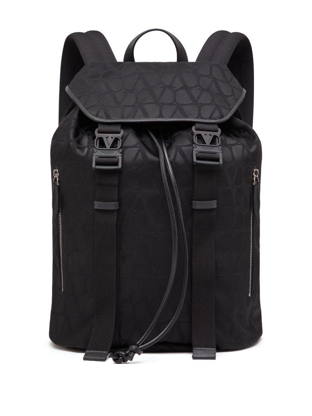 VALENTINO Black All-Over Motif Backpack for Men