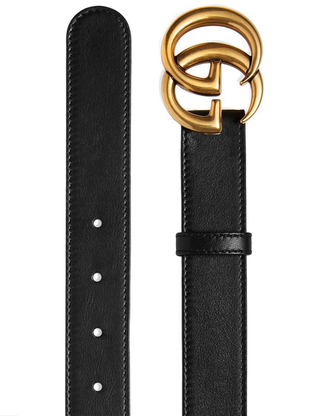 GUCCI Classic Leather Belt with Double G Buckle - 3cm Width