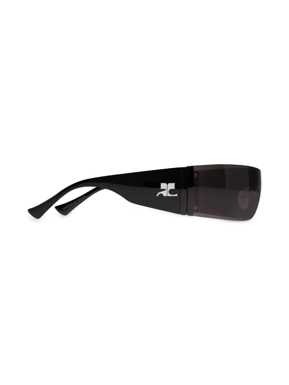 COURREGÈS Vision 02 Women’s Sunglasses - Black Acetate Shield Frame