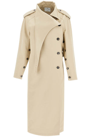 COURREGÈS Asymmetrical Closure Long Trench Jacket - Women's Size S