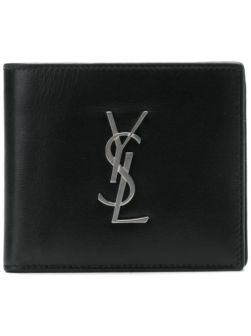 Fashion Black Bi-Fold Wallet with YSL Monogram and Saint Laurent Logo