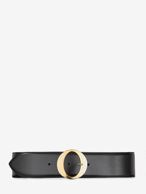 CELINE Elegant 6.5cm Calfskin Belt with Gold-Tone Buckle