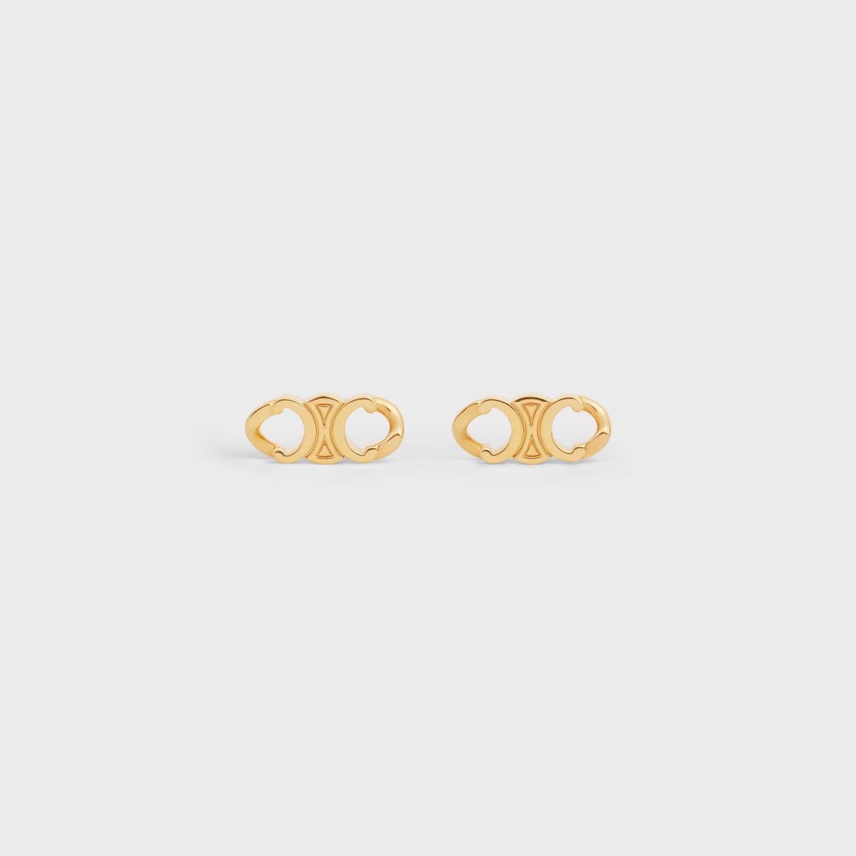 CELINE Triomphe Glamour Studs - Brass with Gold Finish