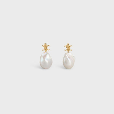 CELINE Baroque Goldtone Triumph Mini Earrings