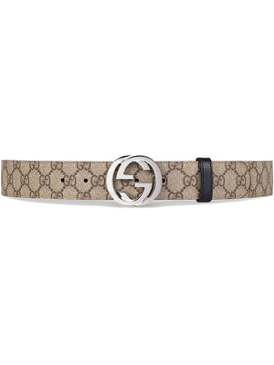 GUCCI Beige Mesh Detail Men's Belt for SS23 Collection