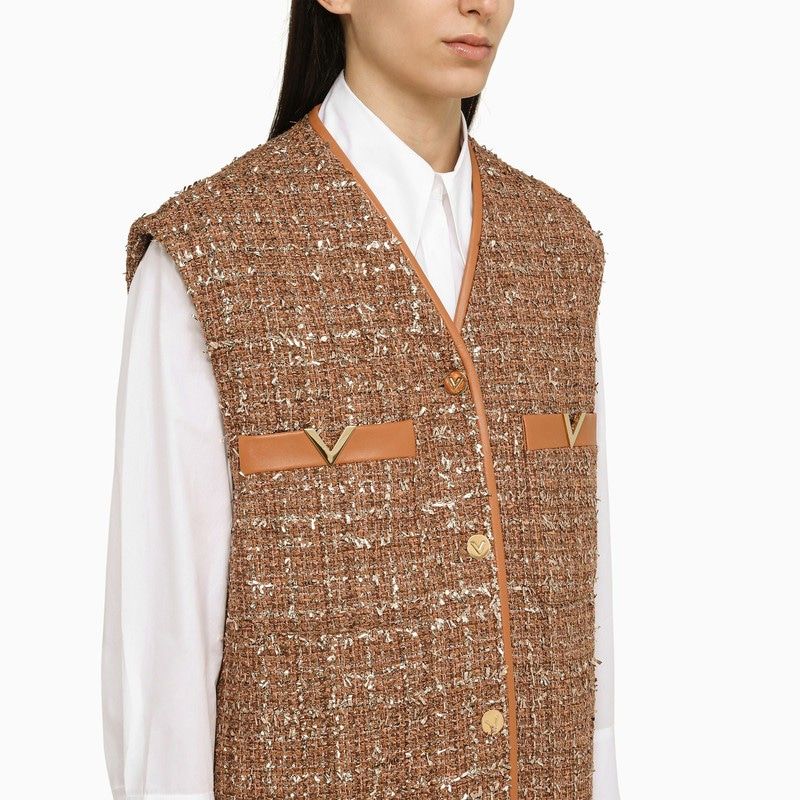 VALENTINO Golden Button Lambskin Vest