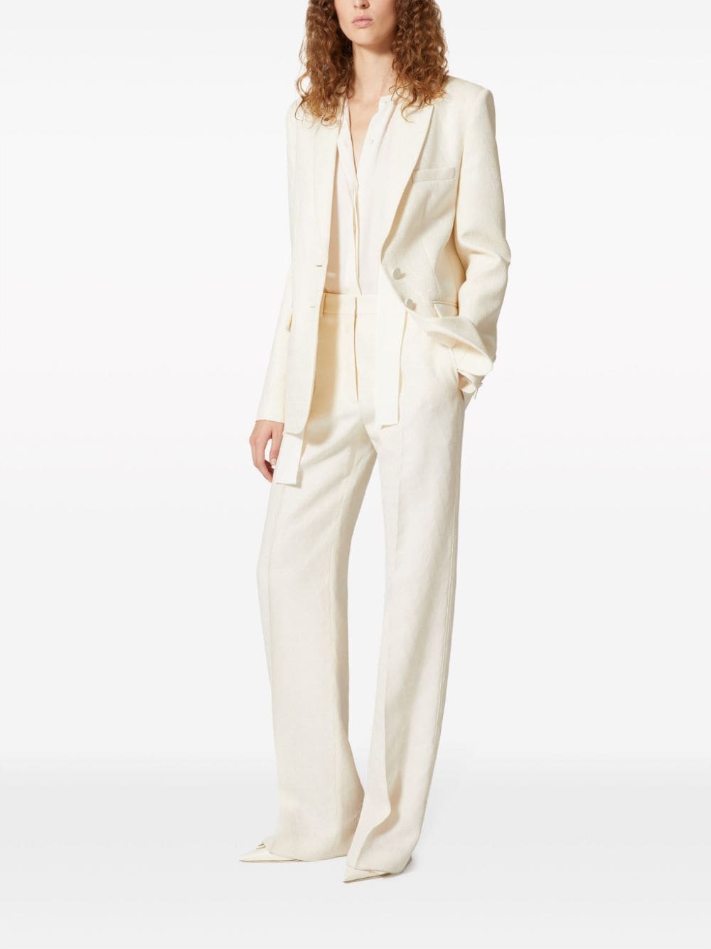 VALENTINO Beige Straight Pants for Women from 24SS Collection