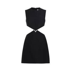 VALENTINO Black Wool and Silk Mini Dress for Women - SS24 Collection