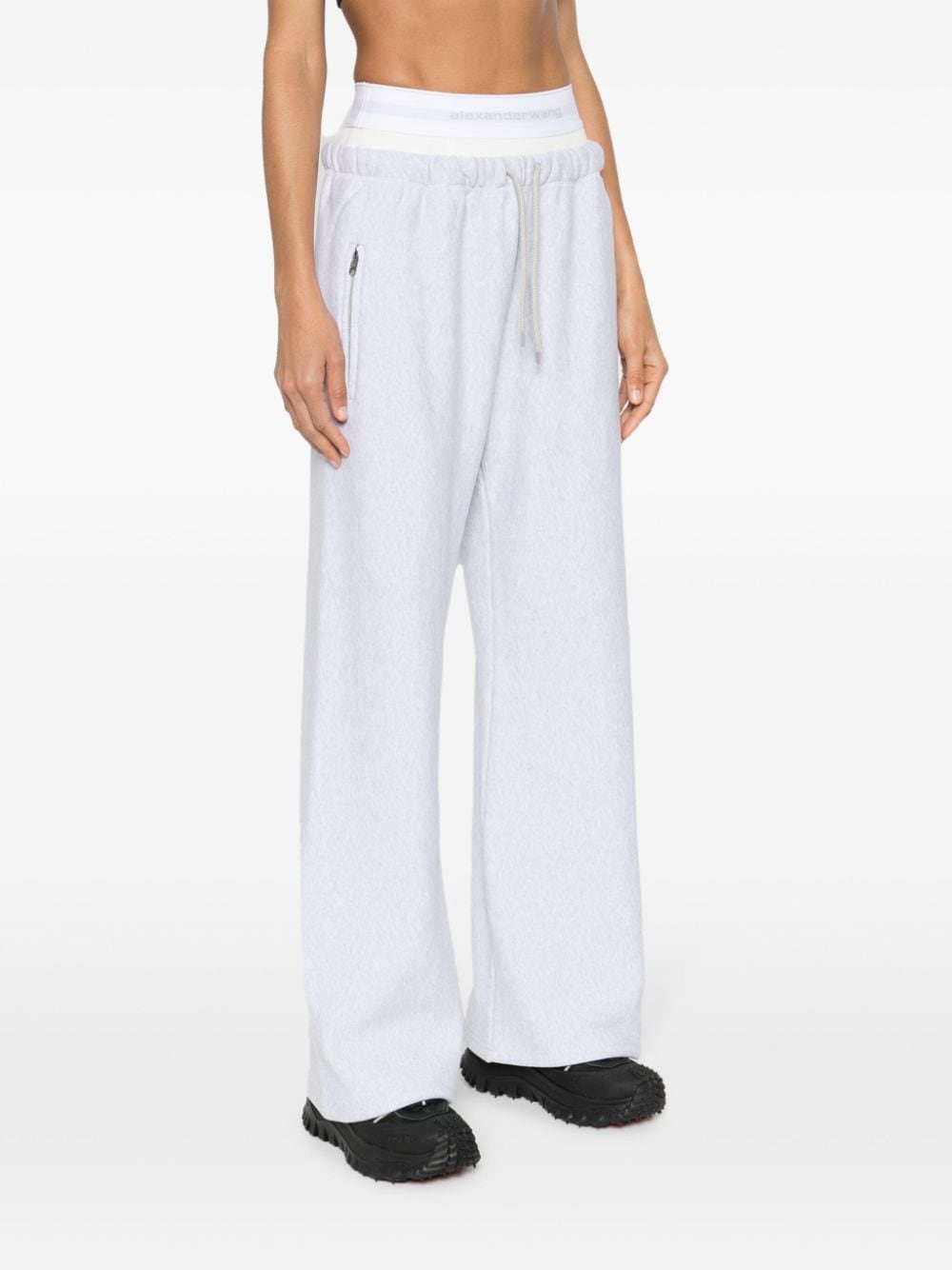 ALEXANDER WANG Layered Track Pants with Logo Waistband for Women