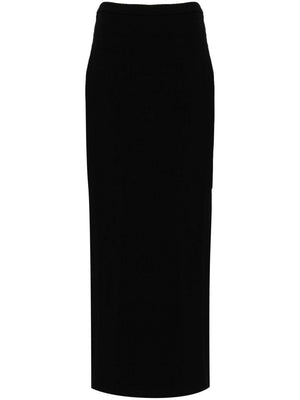 ALEXANDER WANG Black Maxi Skirt with Side Slit for Women in SS24