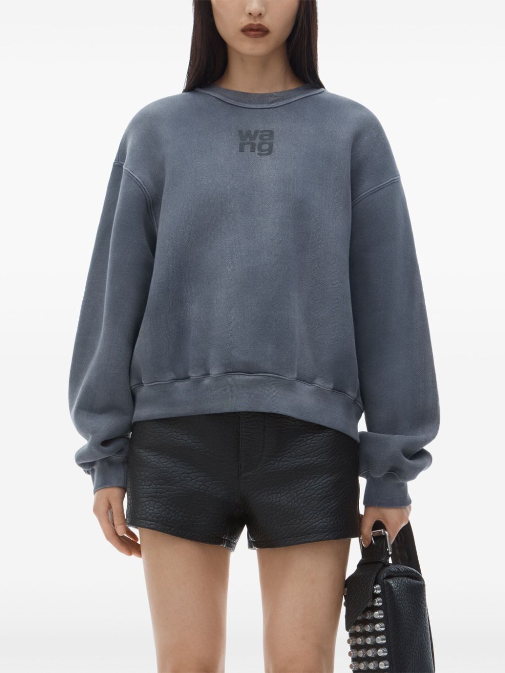 ALEXANDER WANG Embroidered Logo Crewneck Sweatshirt - Women’s Size