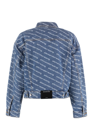 T BY ALEXANDER WANG Logo-Embroidered Denim Jacket for Women - Size S