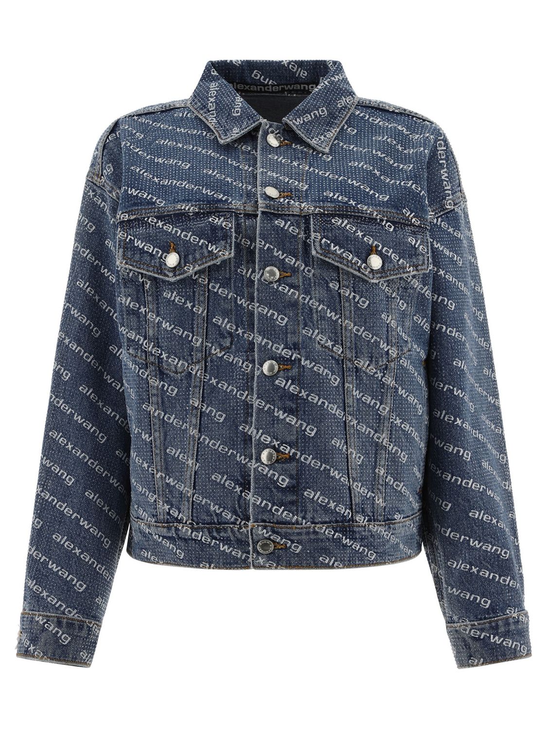 ALEXANDER WANG Crystal-Embellished Game Jacket in Oversized Fit