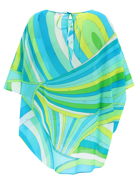 EMILIO PUCCI Light Blue Iride-Print Kaftan for Women