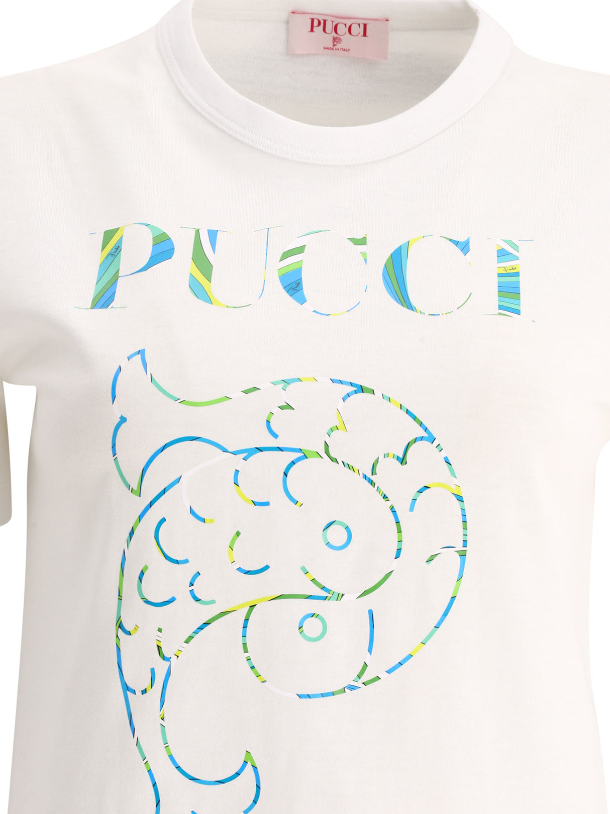 EMILIO PUCCI Elegant White Cotton Logo Tee