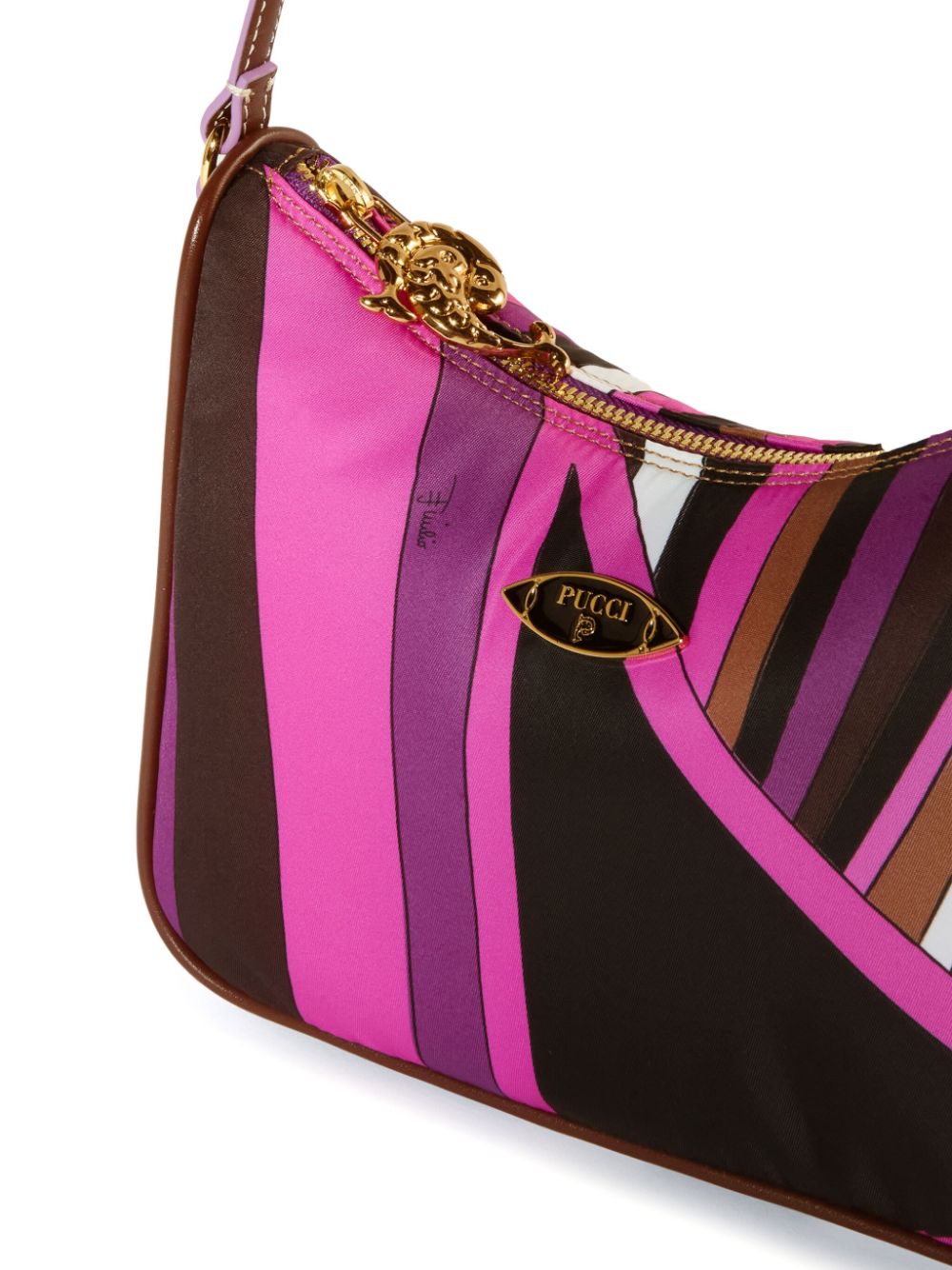 EMILIO PUCCI Nylon Shoulder Handbag with Graphic Print