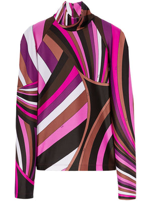 EMILIO PUCCI High-Neck Graphic Print Top