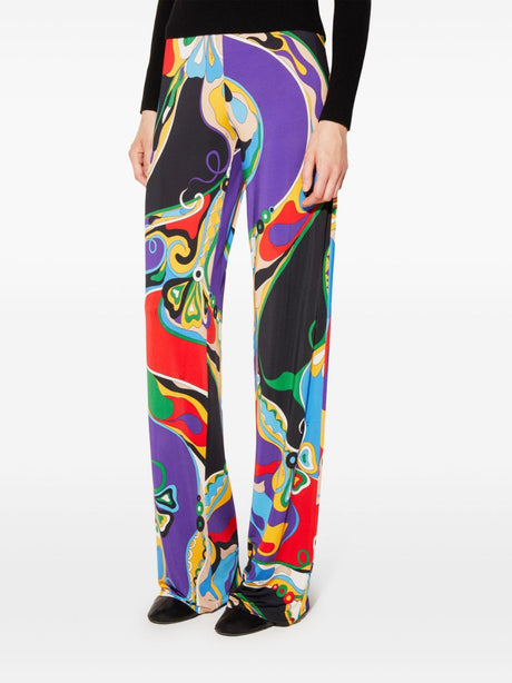 EMILIO PUCCI Graphic Printed Floor-Length Trousers for Women