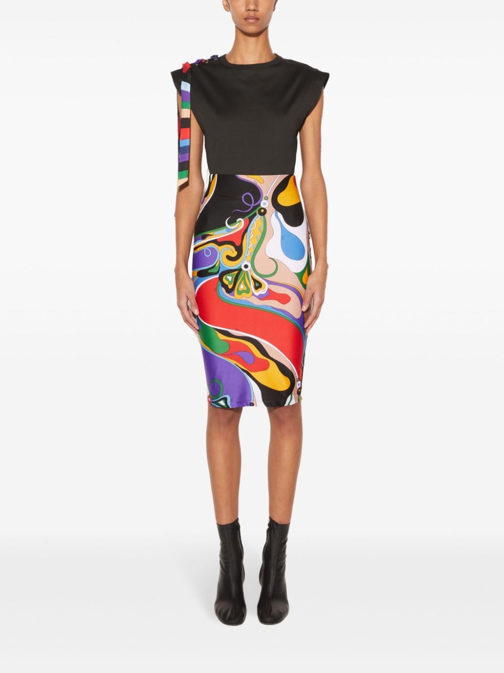 EMILIO PUCCI Printed Midi Skirt with Abstract Pattern