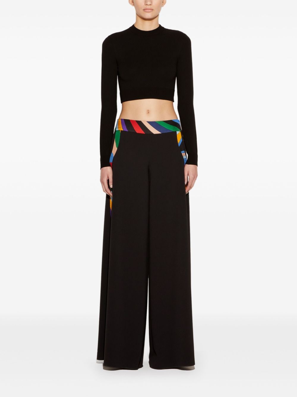 EMILIO PUCCI Cropped Mini Top with Abstract Print