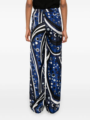 EMILIO PUCCI Printed Silk Wide Leg Trousers