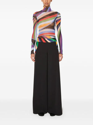 EMILIO PUCCI Wide-Leg Trousers with Iride-Print Accents