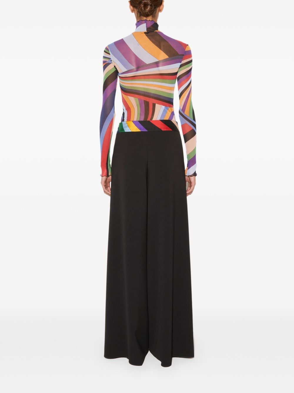 EMILIO PUCCI Wide-Leg Trousers with Iride-Print Accents