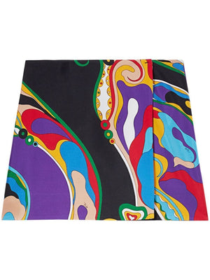 EMILIO PUCCI Silk Mini Skirt with Orchid Print