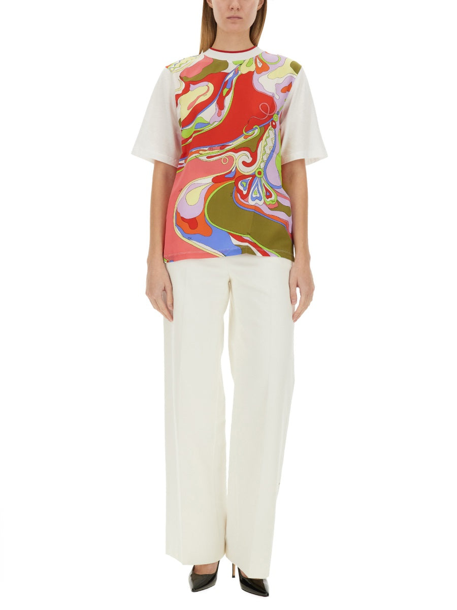 EMILIO PUCCI Printed Cotton T-Shirt - Size S