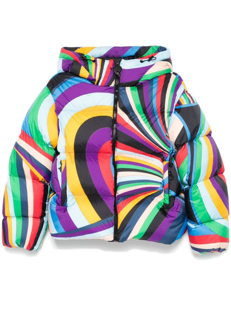 EMILIO PUCCI Multicolor Printed Nylon Down Jacket for Women