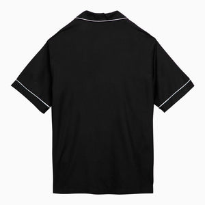 VALENTINO Luxury Black Silk Bowling Shirt