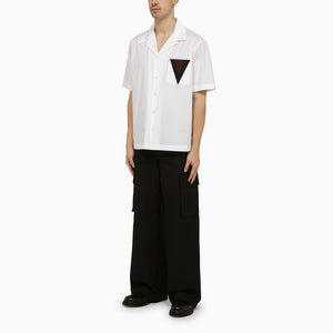 VALENTINO Men's Classic White Bowling-Inspired Shirt