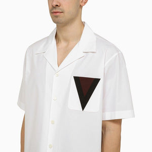 VALENTINO Men's Classic White Bowling-Inspired Shirt