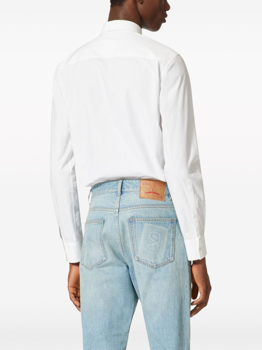 VALENTINO GARAVANI Rockstud Untitled Cotton Shirt - White