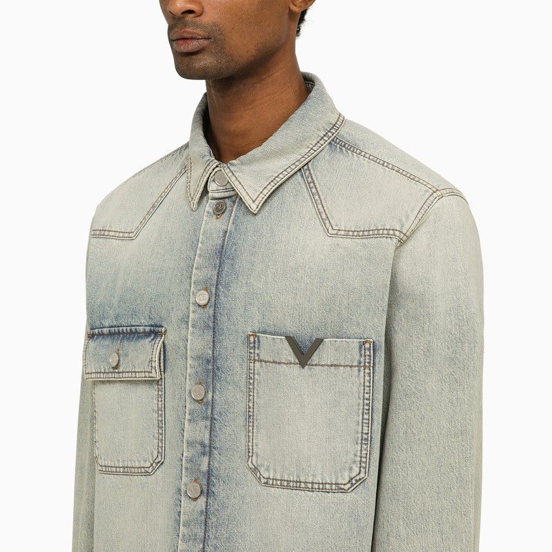 VALENTINO Denim Shirt with V Detail