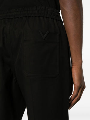 VALENTINO Stretch Cotton V-Detail Straight Leg Trousers