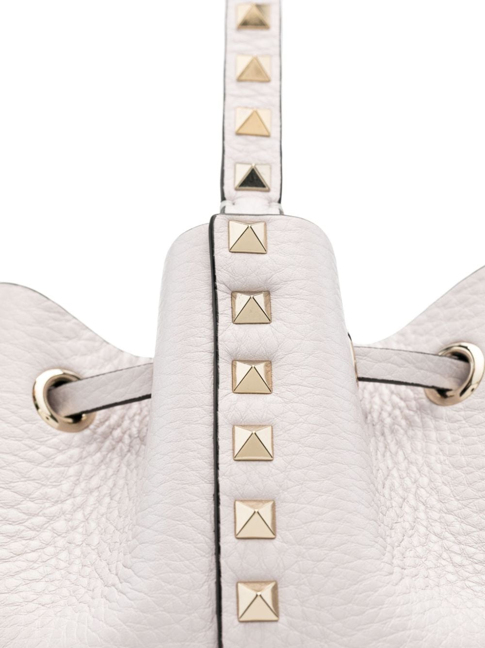 VALENTINO GARAVANI Lilac Leather Studded Mini Bucket Bag