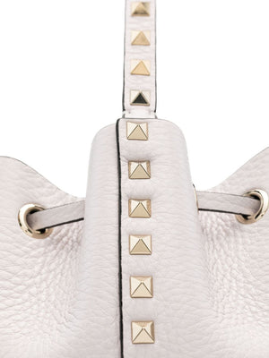 VALENTINO GARAVANI Lilac Leather Studded Mini Bucket Bag