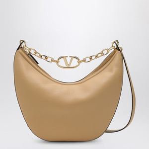 VALENTINO GARAVANI Medium Grained Leather Hobo Handbag