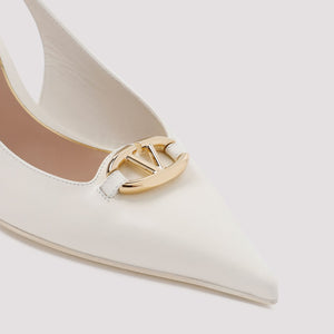 VALENTINO GARAVANI Elevated Slingback Pumps with Logo - 6CM Heel