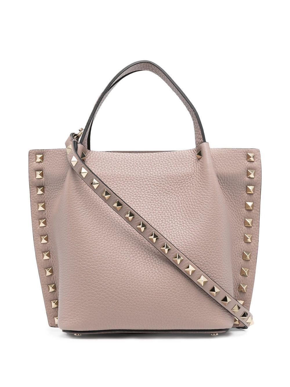 VALENTINO GARAVANI Powder Pink Studded Leather Tote